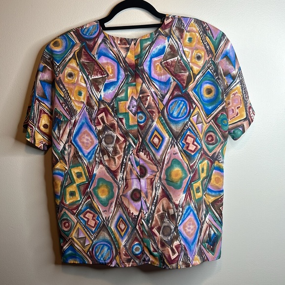 Caviar |  Colorful Top with keyhole button closure. SZ Small
PTP 22”
Length 25” - Picture 2 of 4